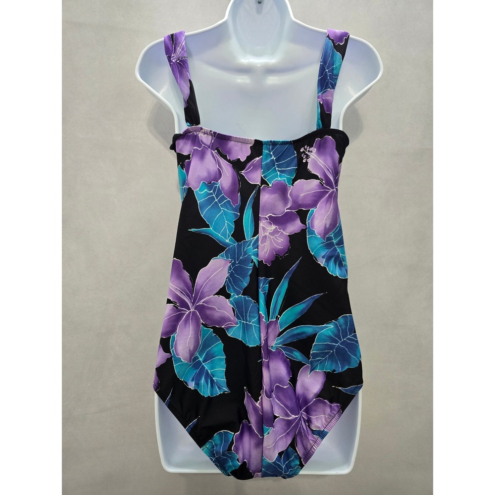 Floral 90s Vintage One Piece Swimsuit Boho Vacation Beach Goth Y2K Cottage 12 - Picture 2 of 6